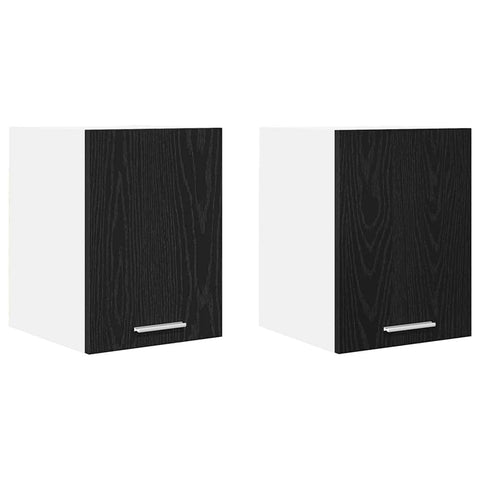 Functional Hanging Cabinet Riga 2 pcs Black Oak and White x