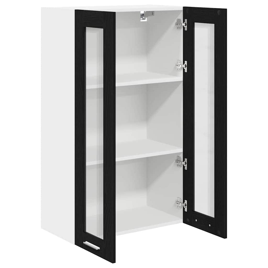 Wood finish - Functional Hanging Cabinet Riga Black Oak Engineered Wood - High