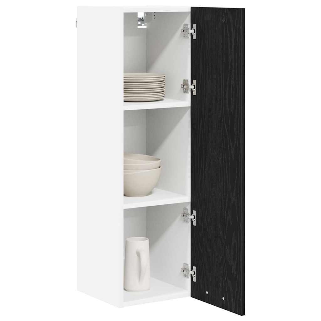 Functional Hanging Cabinet Riga Black Oak Engineered Wood - Home