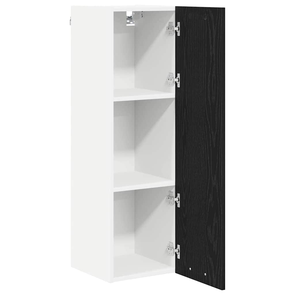 Functional Hanging Cabinet Riga Black Oak Engineered Wood - Home