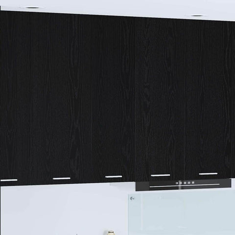 Functional Hanging Cabinet Riga Black Oak Engineered Wood - Home