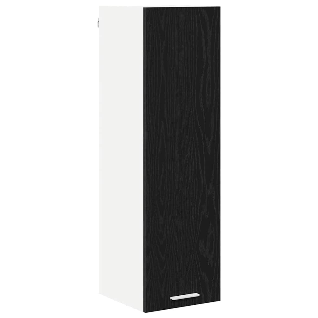 Black colour - Functional Hanging Cabinet Riga Black Oak Engineered Wood - Home