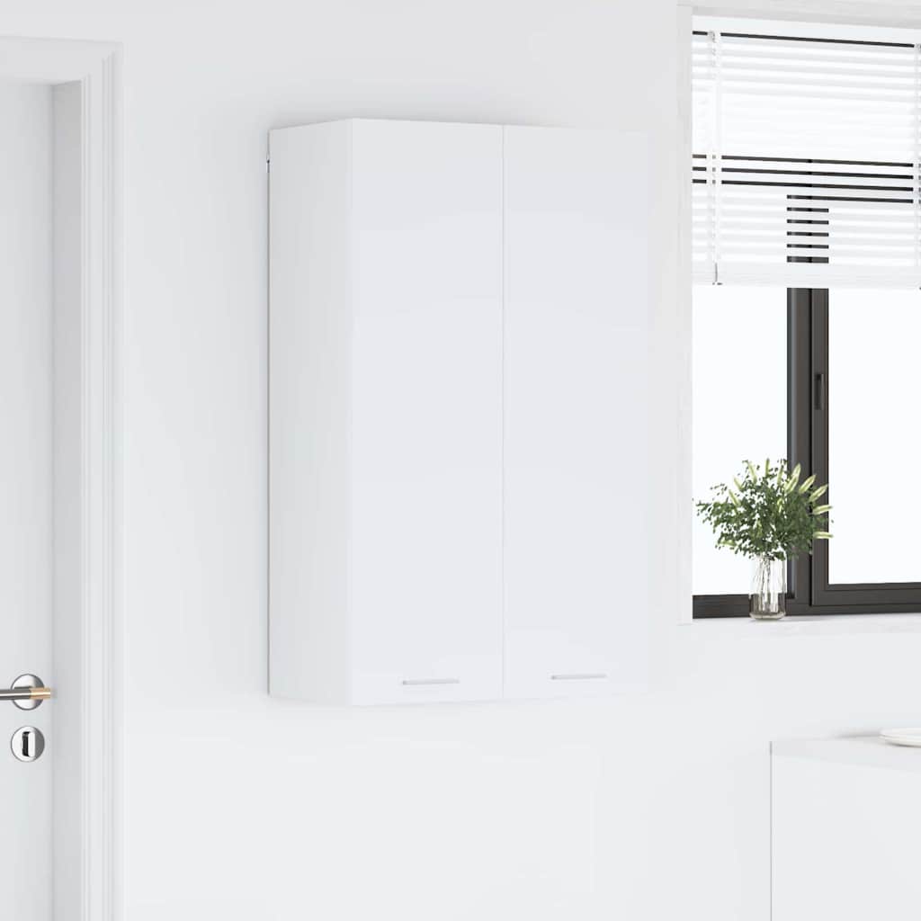 Functional Hanging Cabinet Riga White Engineered Wood - Durable