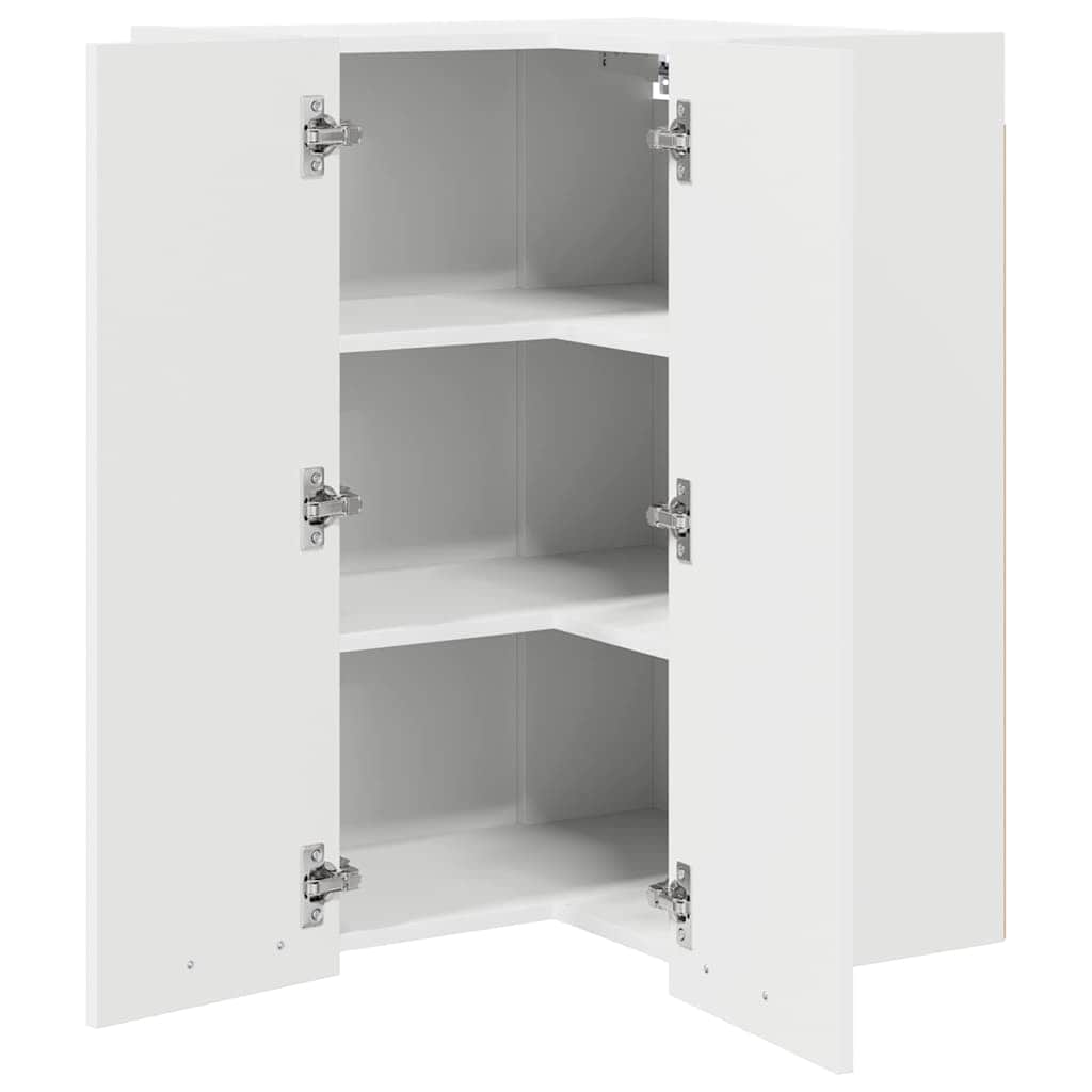 Wood finish - Functional Hanging Cabinet Riga White Engineered Wood - High