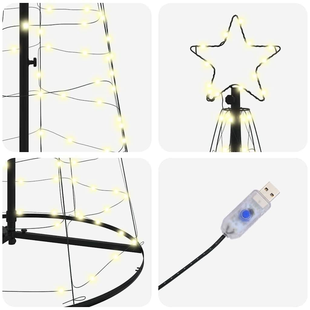 Functional LED Christmas Tree Warm White Iron - High Quality Build