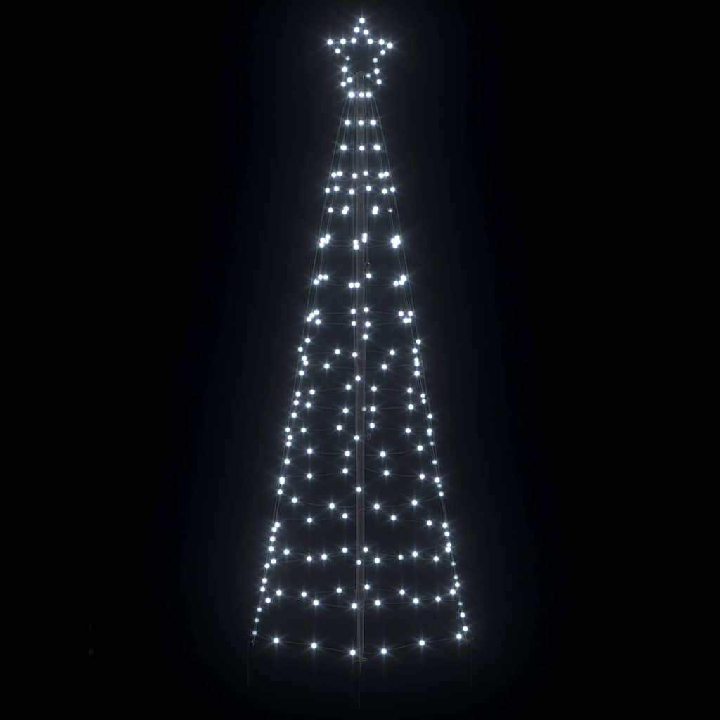 Functional LED Christmas Tree with Ground Spikes Cool White 250cm Iron