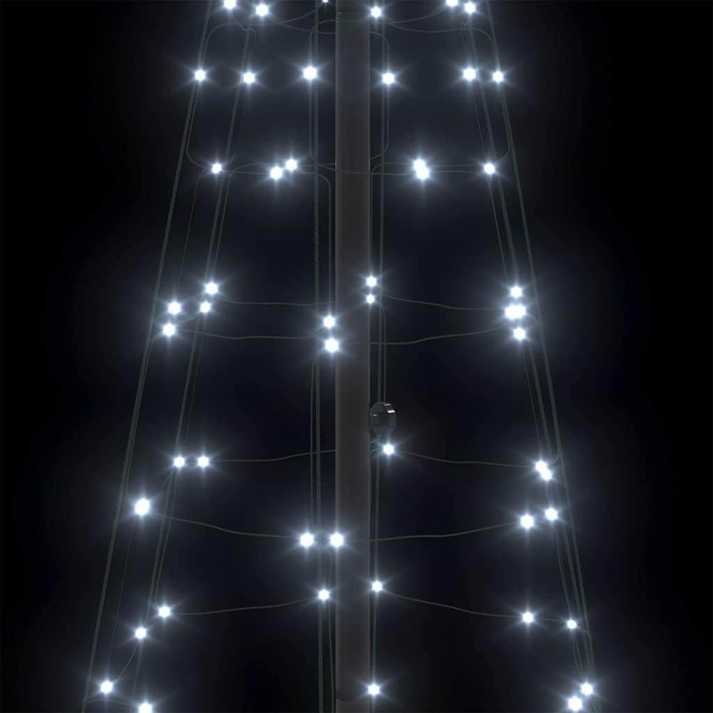 Functional LED Christmas Tree with Ground Spikes Cool White 250cm Iron