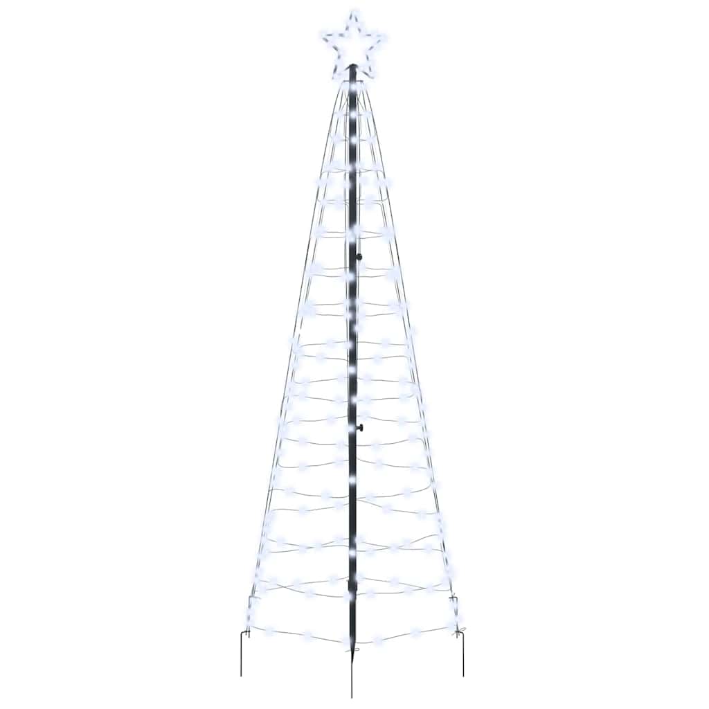 Functional LED Christmas Tree with Ground Spikes Cool White 250cm Iron