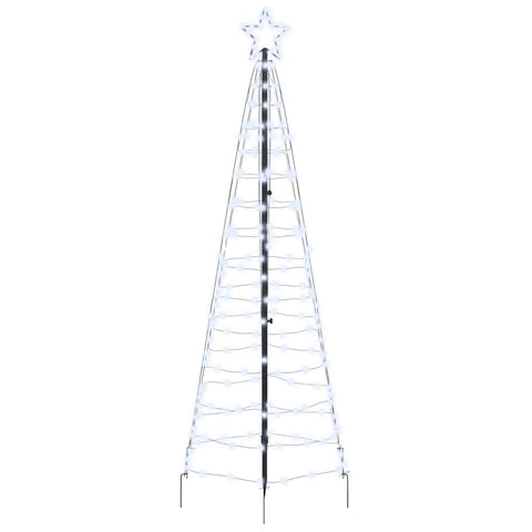 Functional LED Christmas Tree with Ground Spikes Cool White 250cm Iron