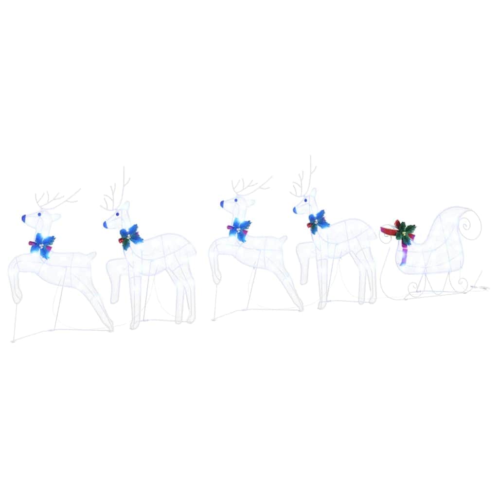 Functional LED Reindeers 5 pcs White Fabric - Durable Construction
