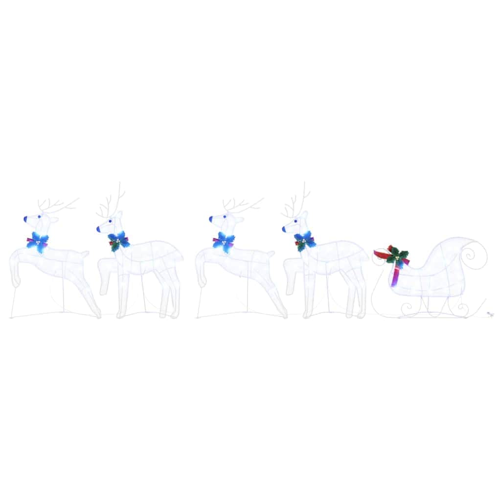 Fabric finish - Functional LED Reindeers 5 pcs White Fabric - Durable Construction