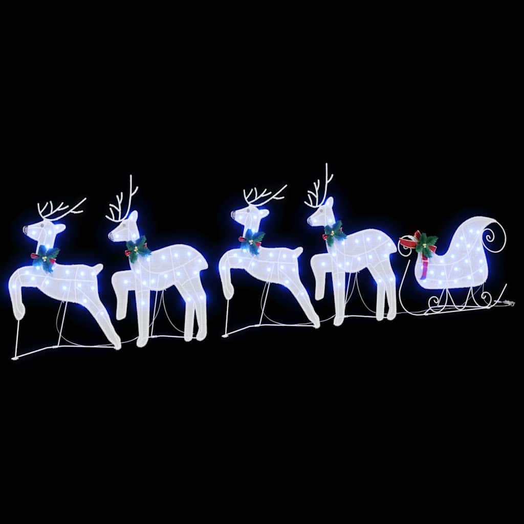 Functional LED Reindeers 5 pcs White Fabric - Durable Construction