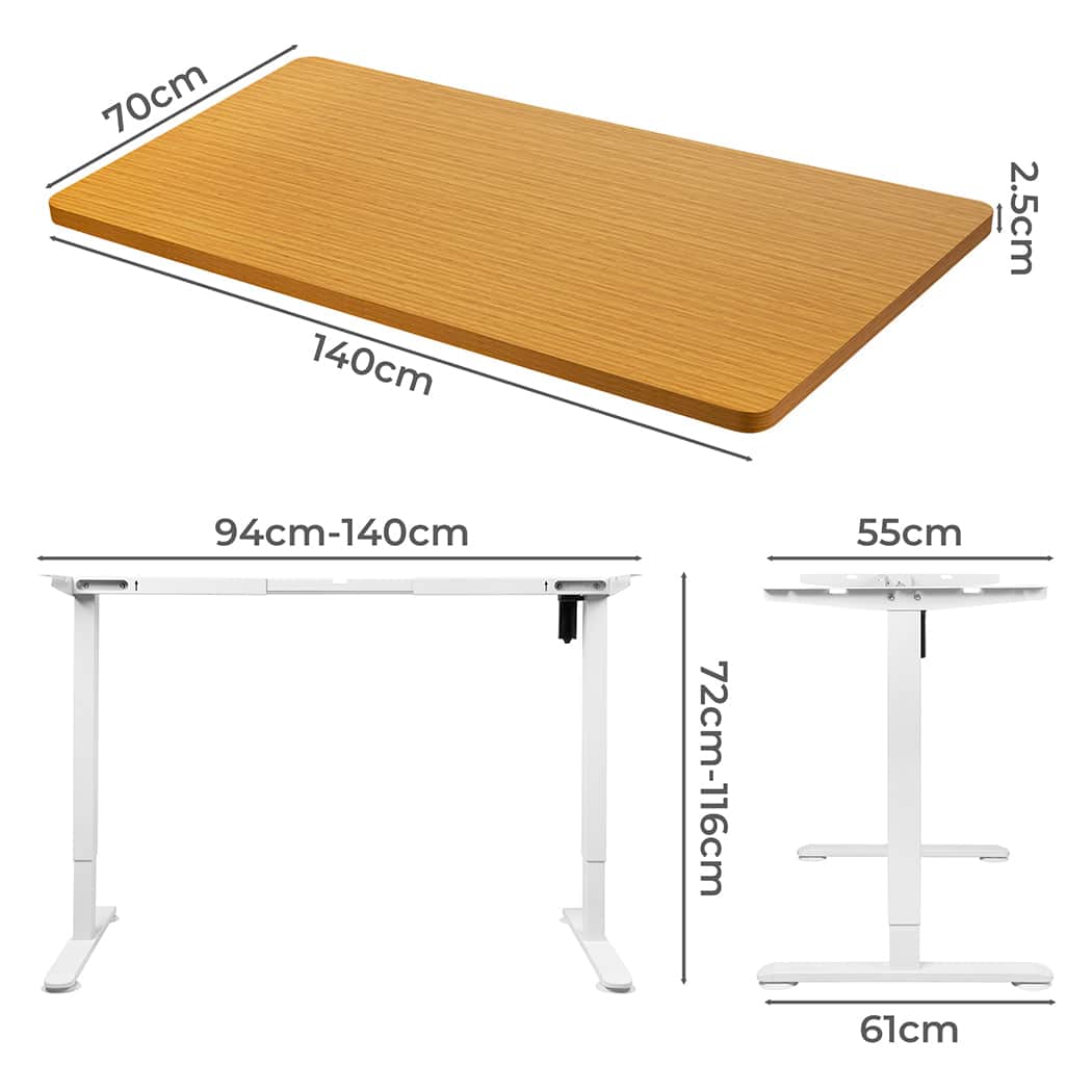 Functional Motorised Standing Desk Adjustable 140cm Natural 1000x 1MM