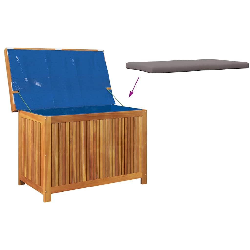 Functional Outdoor Cushion Box 90x50x60.5 Living Space Solid Wood Acacia