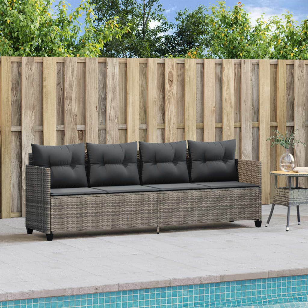 Functional Sun Lounger with Cushions Grey Daily Living Essential Outdoor Living