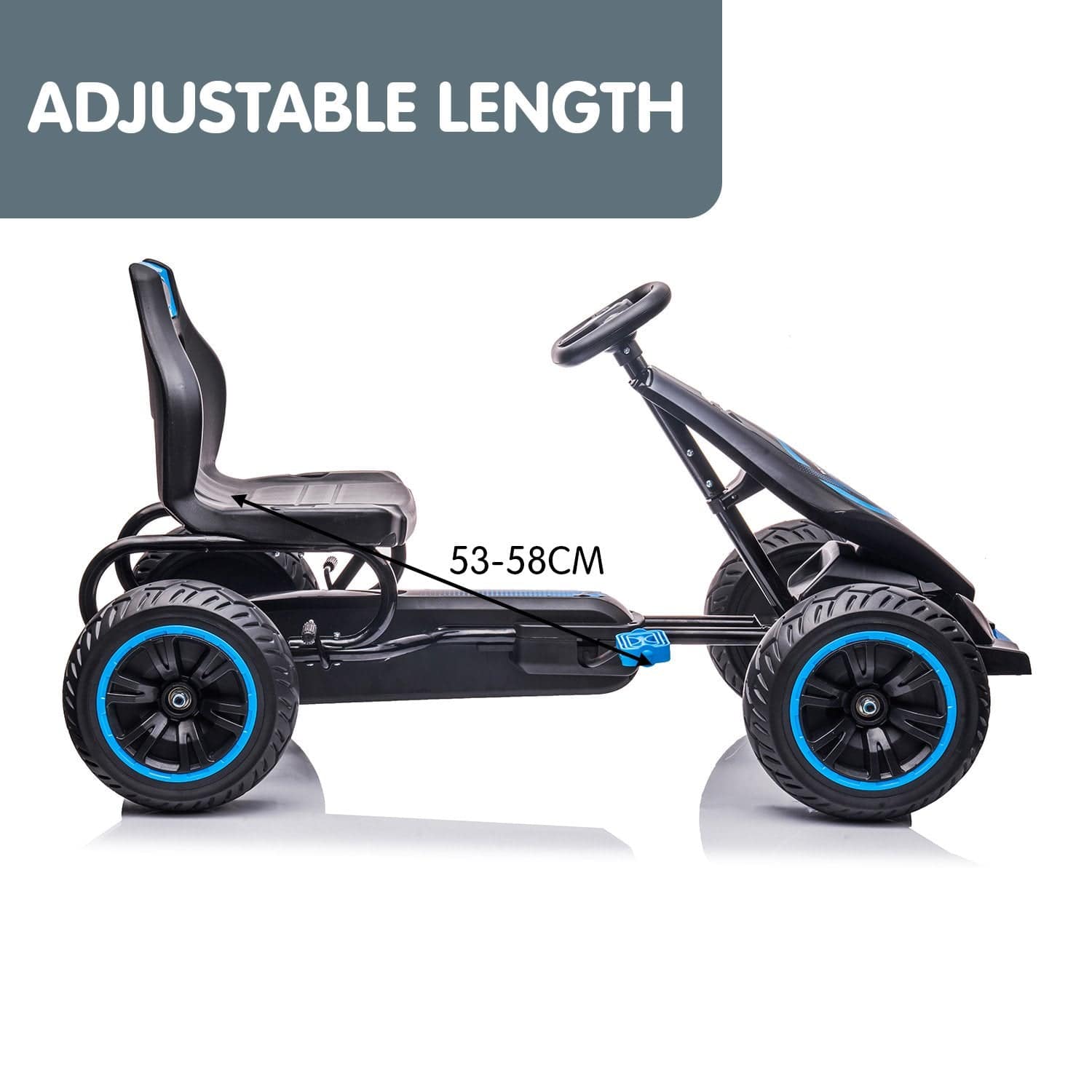 G18 Kids Ride On Pedal Go Kart - Blue | drop14k