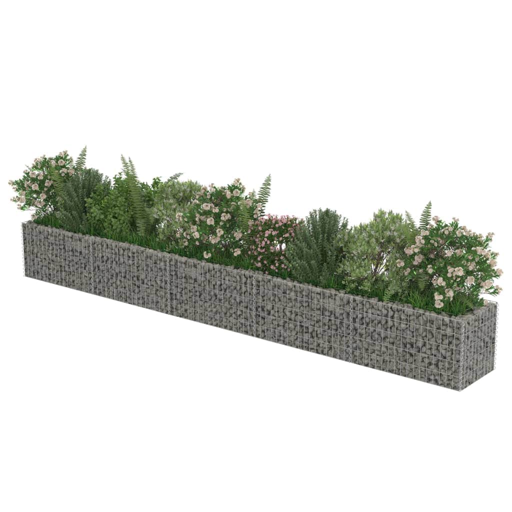 Gabion Planter Colour Silver Galvanised Steel