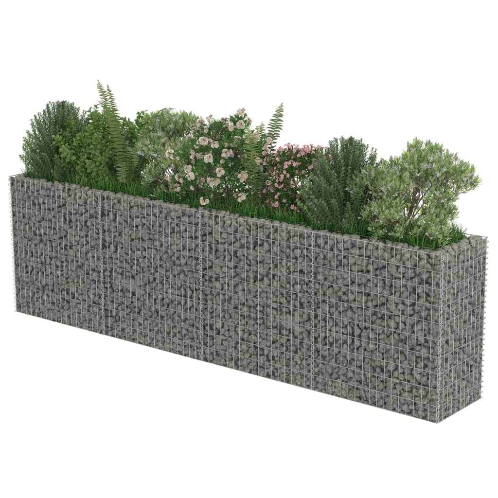 Gabion Planter Galvanised Steel "Colour Silver"