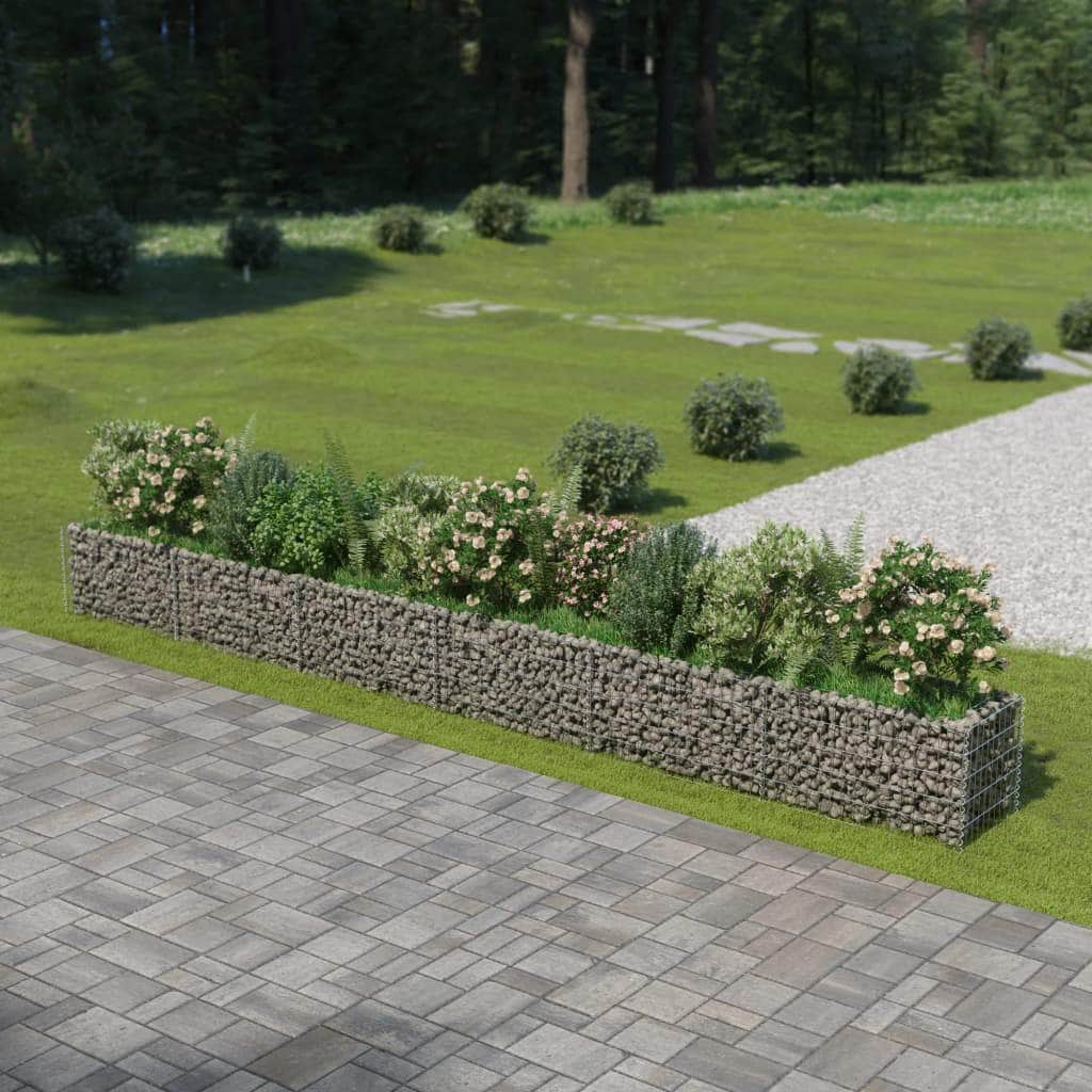 Gabion Planter Galvanised Steel --Colour Silver