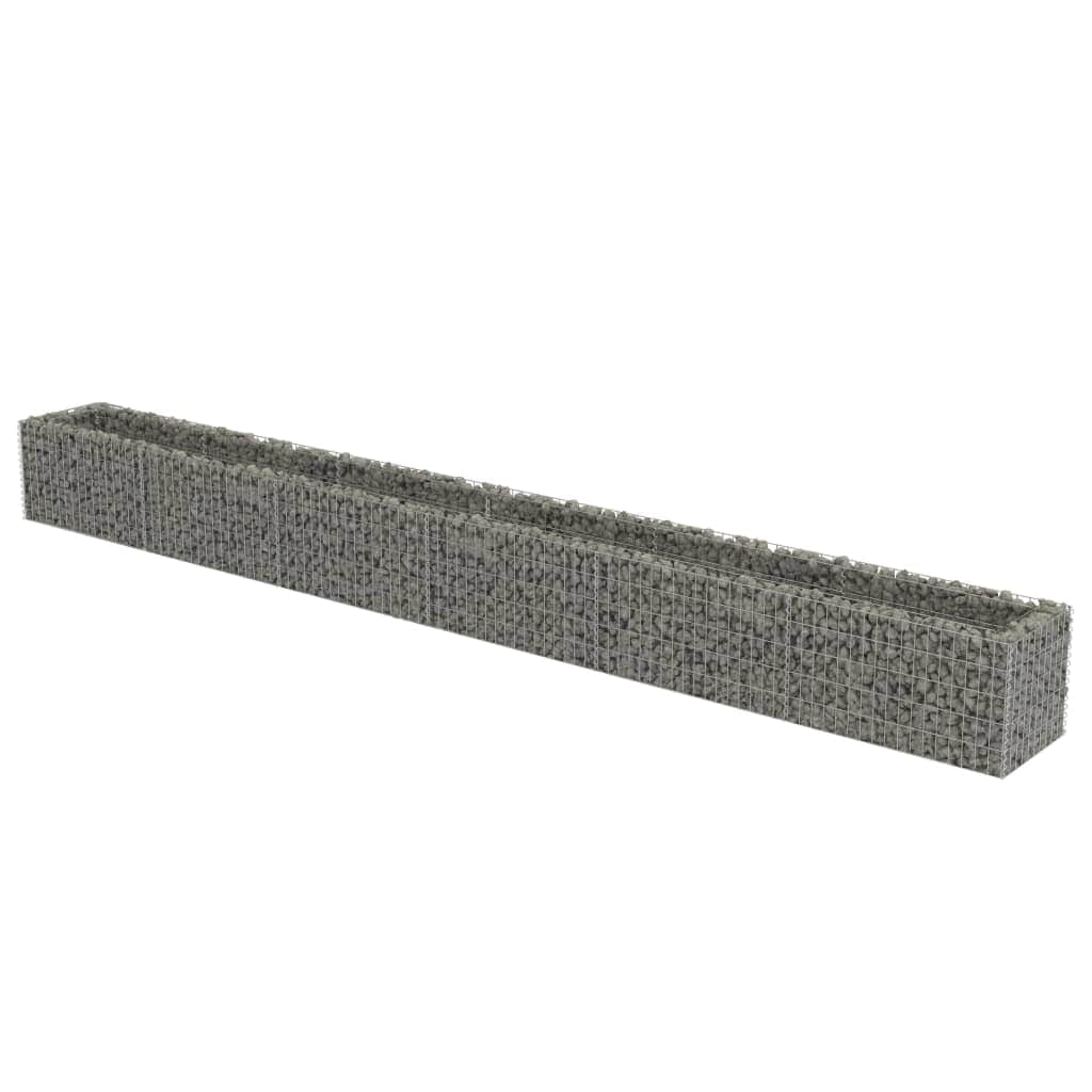 Gabion Planter Galvanised Steel --Colour Silver