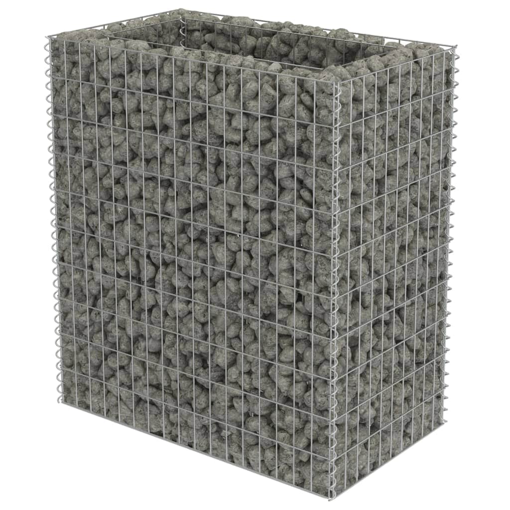 Gabion Planter Galvanised Steel-Colour Silver