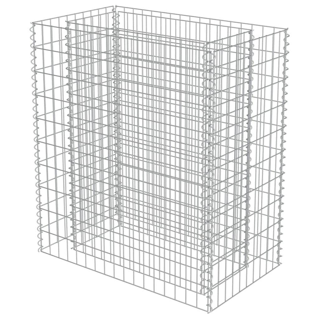 Gabion Planter Galvanised Steel-Colour Silver