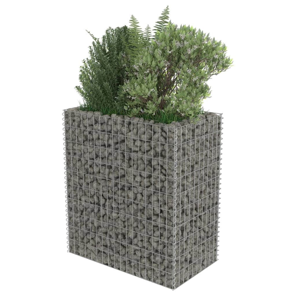 Gabion Planter Galvanised Steel-Colour Silver