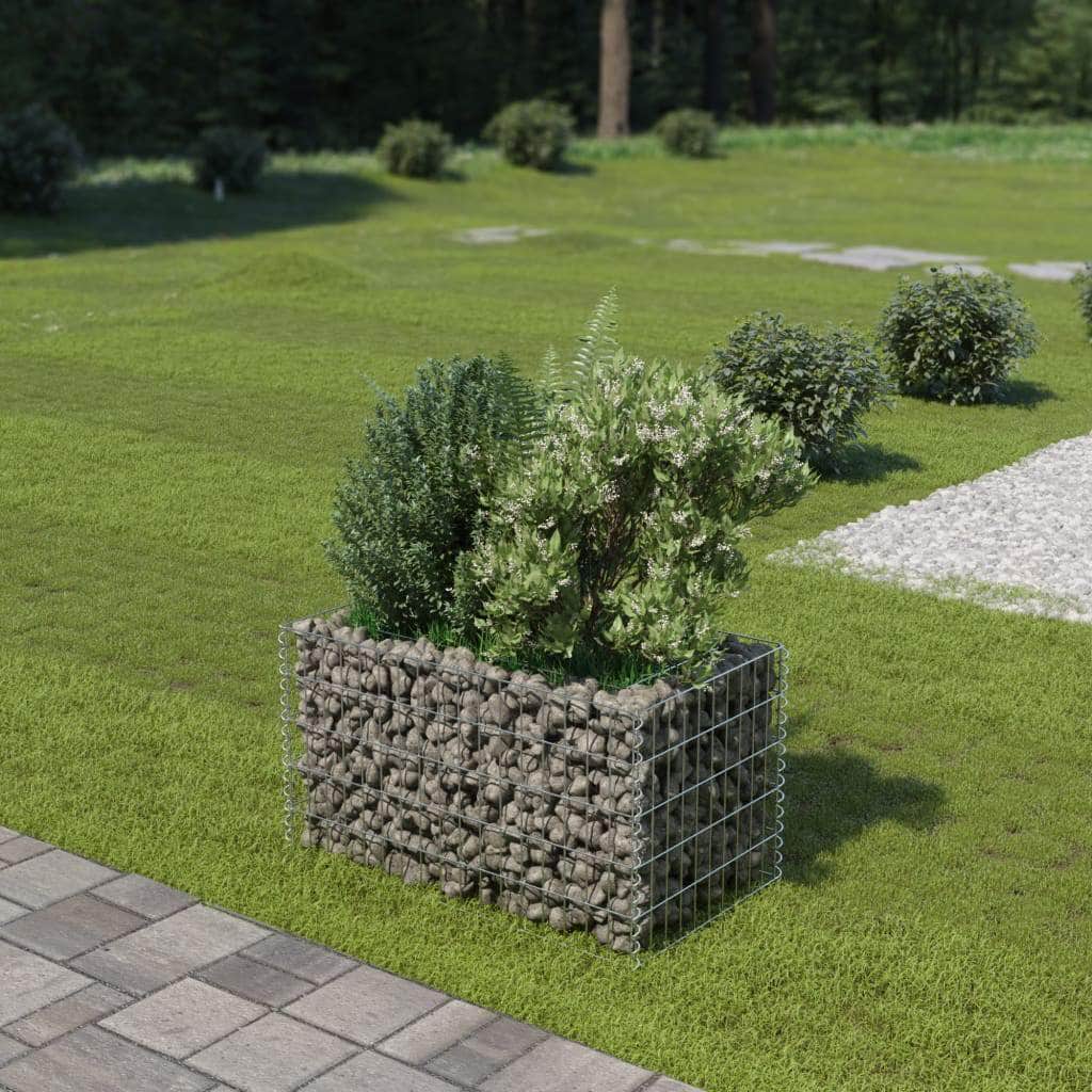 Gabion Planter Galvanised Steel  (Colour Silver)