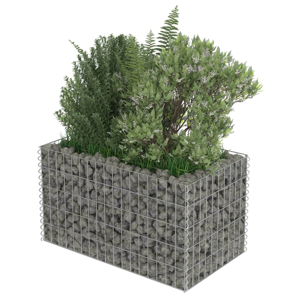 Gabion Planter Galvanised Steel  (Colour Silver)