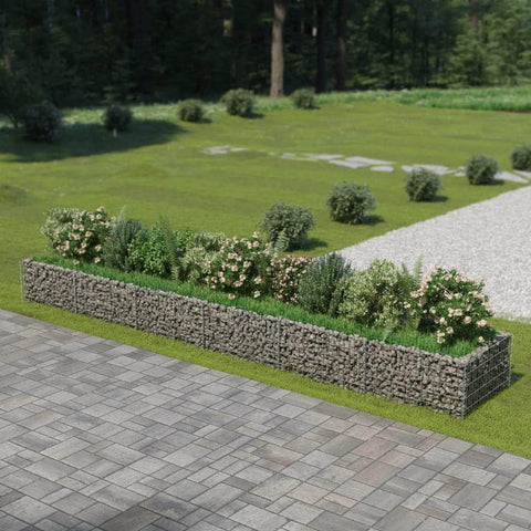 Gabion Planter Galvanised Steel--Silver