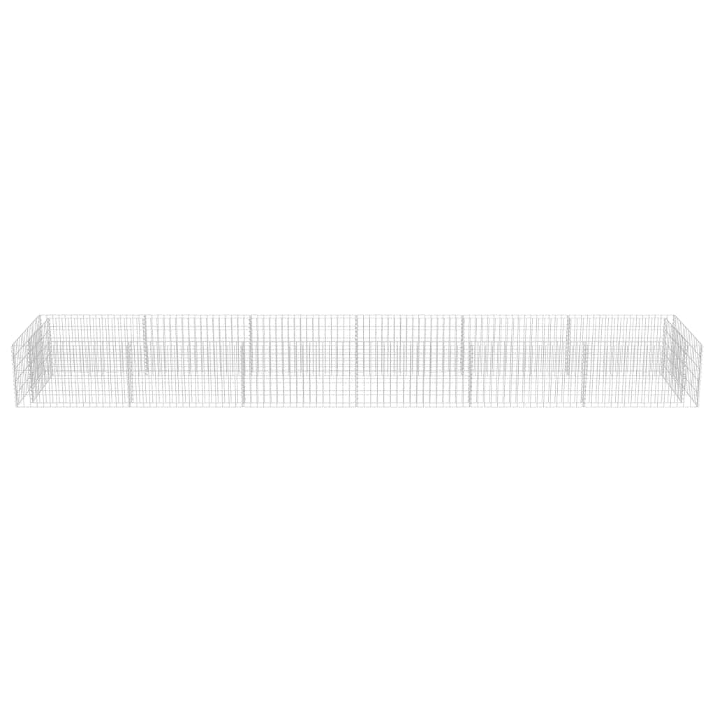 Gabion Planter Galvanised Steel--Silver