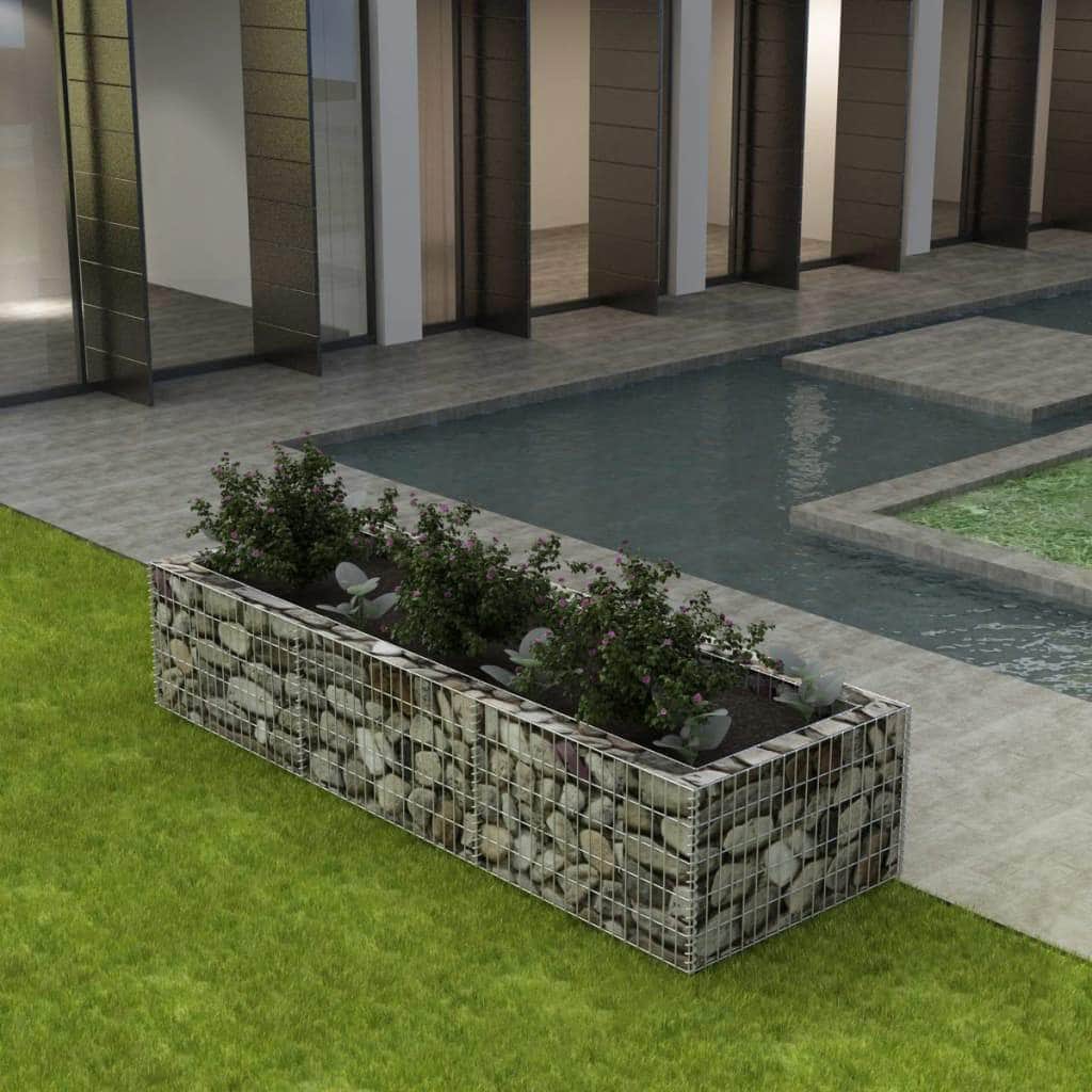 Gabion Planter Steel {Silver}