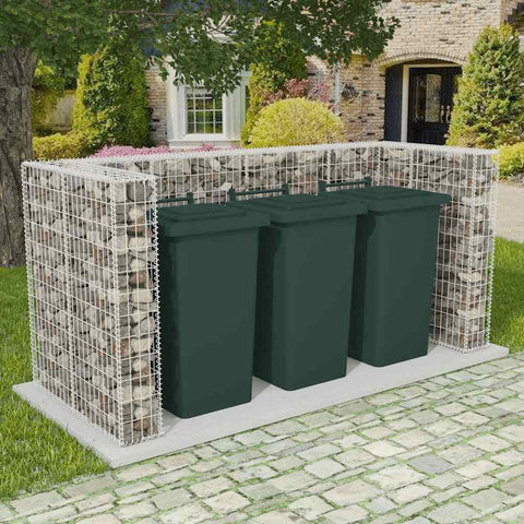 Gabion Triple Wheelie Bin Surround Steel L