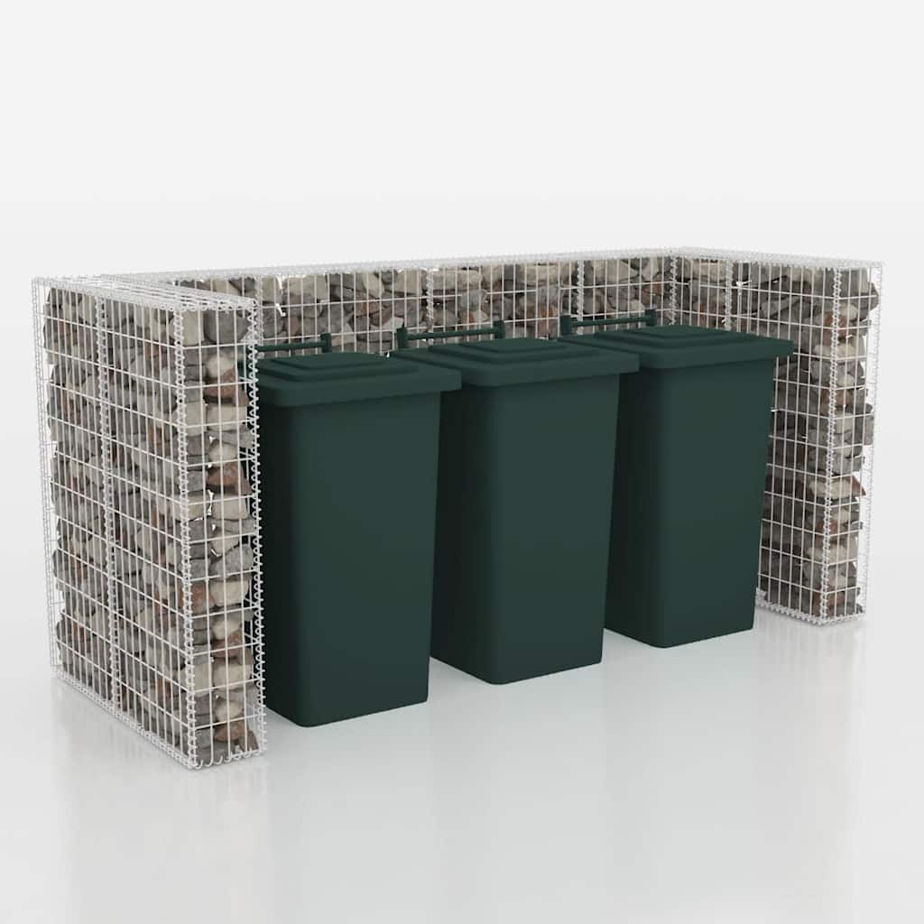 Gabion Triple Wheelie Bin Surround Steel L