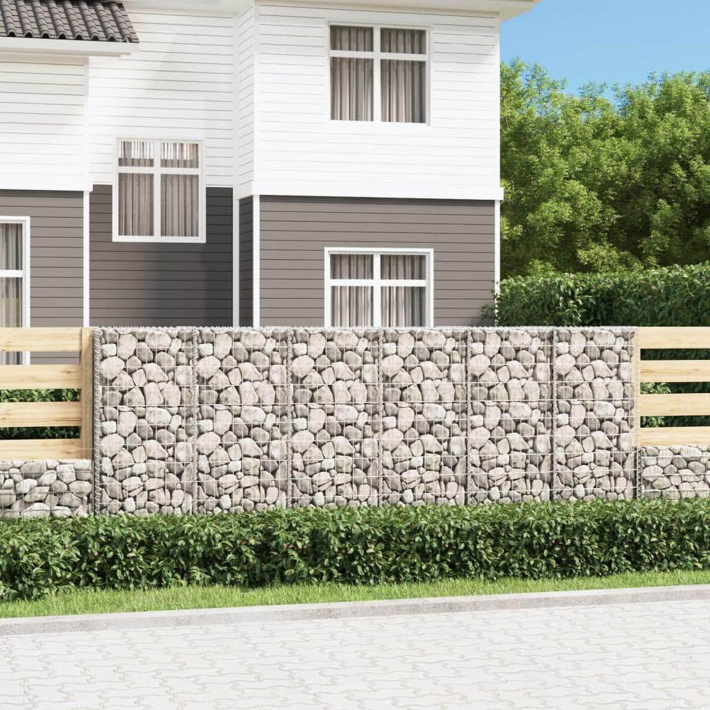Gabion Wall with Covers Galvanised Steel M