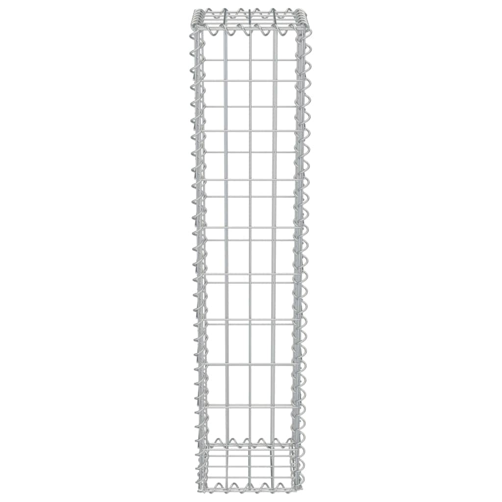 Gabion Wall with Covers Galvanised Steel  Silver