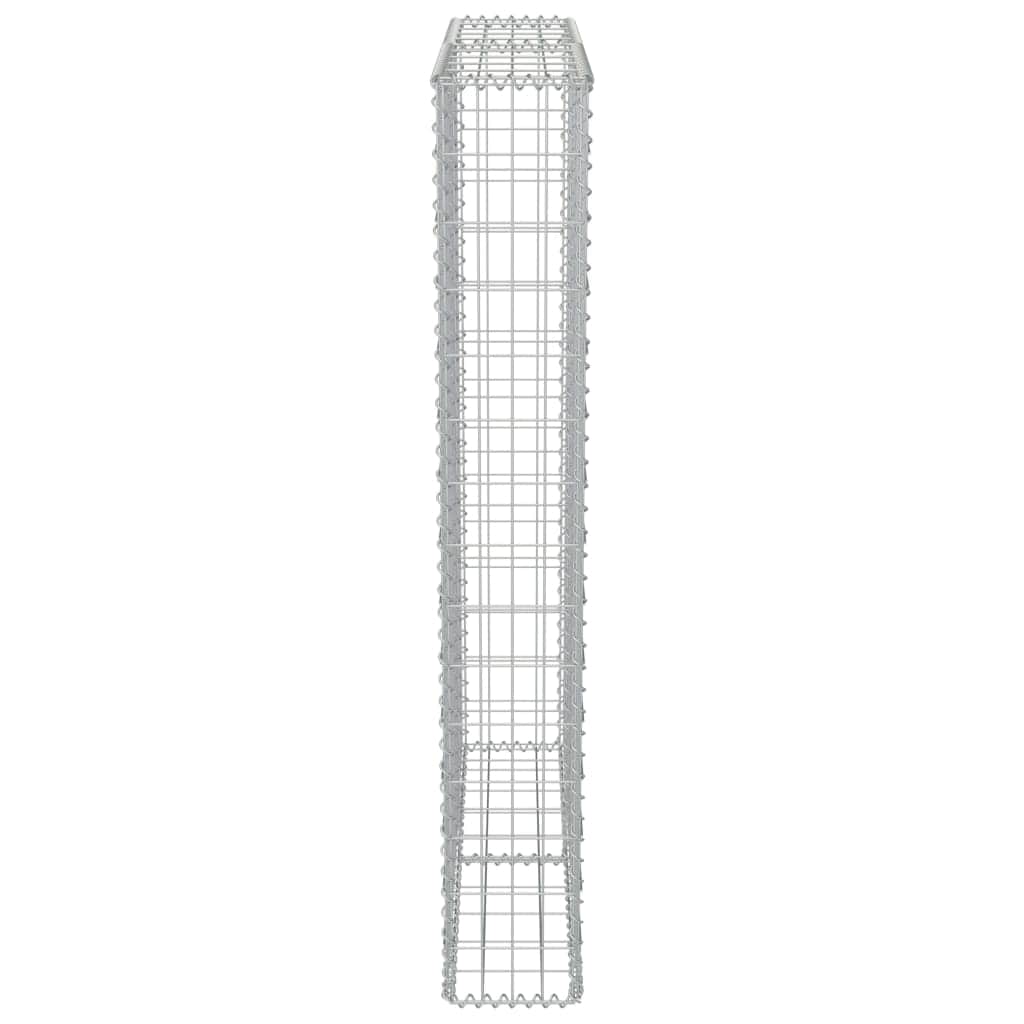 Gabion Wall with Covers Galvanised Steel , Silver