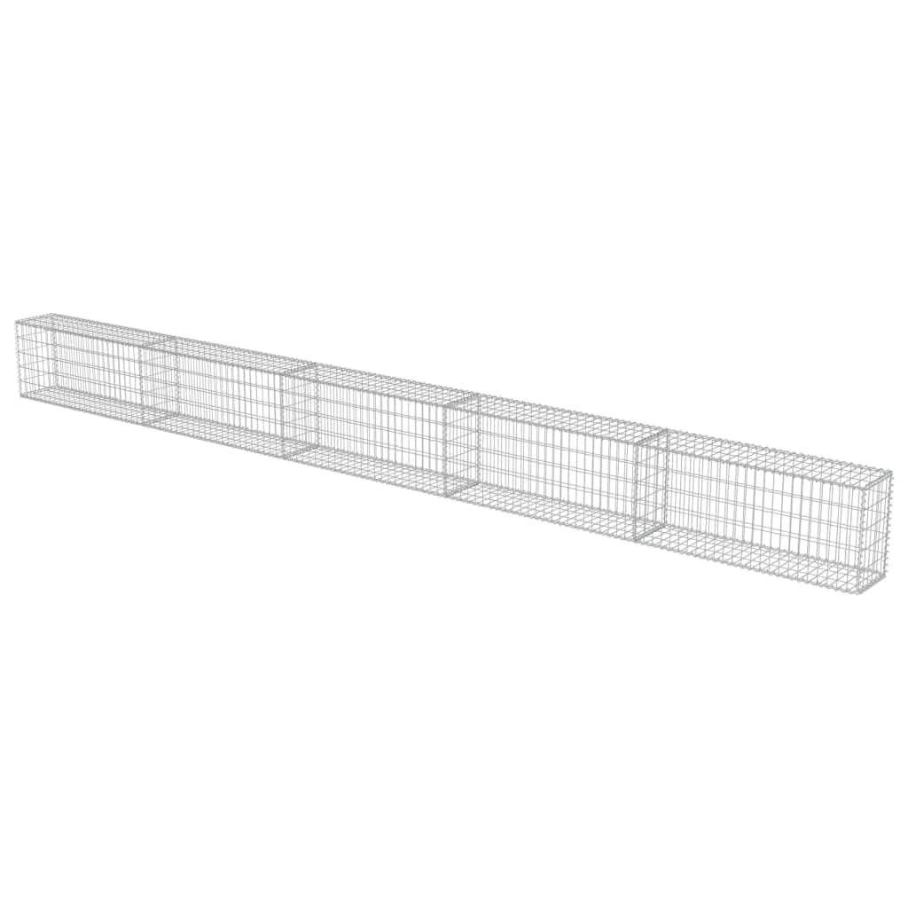 Gabion Wall with Covers Galvanised Steel --Silver