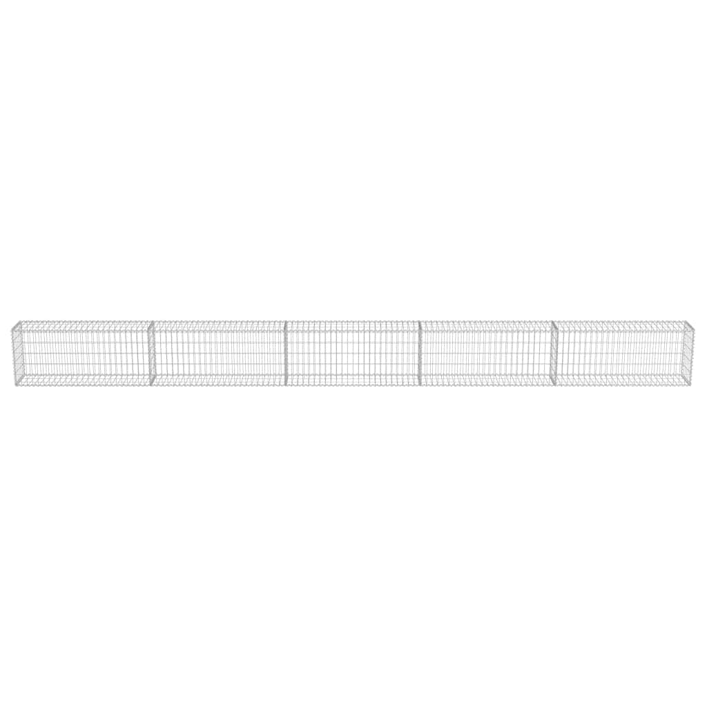 Gabion Wall with Covers Galvanised Steel --Silver