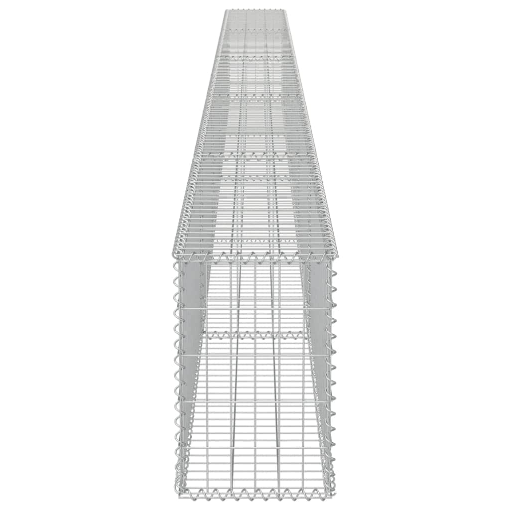 Gabion Wall with Covers Galvanised Steel --Silver