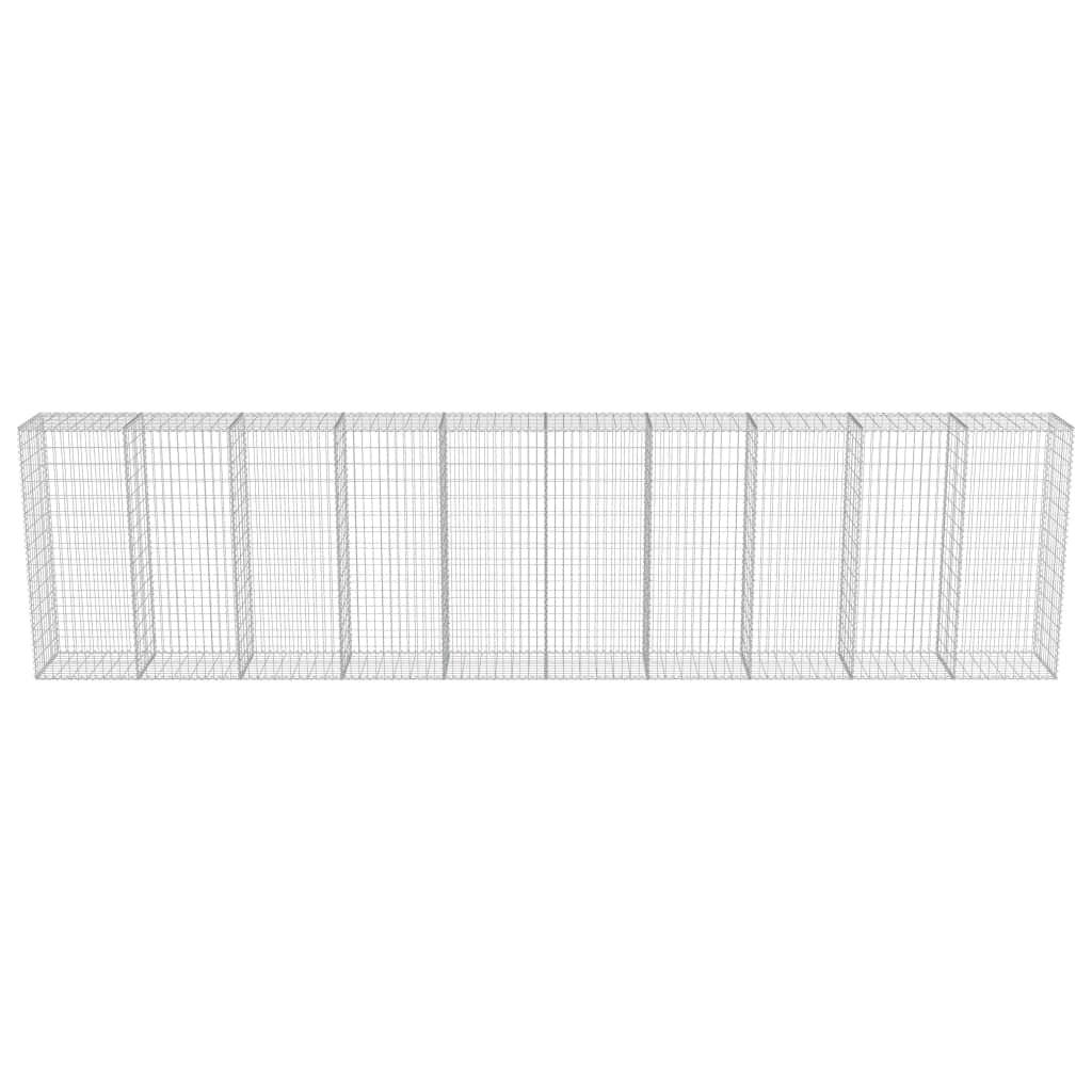 Gabion Wall with Covers Galvanised Steel [Silver]