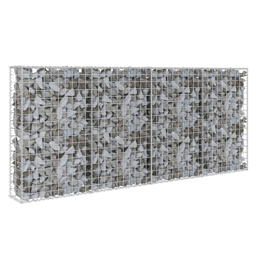 Gabion Wall with Covers Galvanised Steel  /Silver