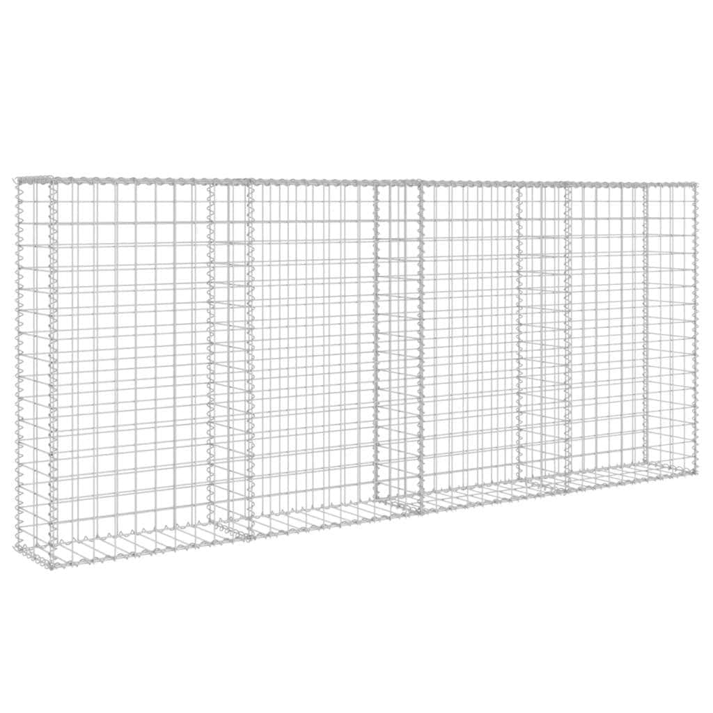 Gabion Wall with Covers Galvanised Steel  /Silver