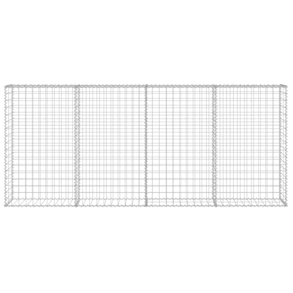 Gabion Wall with Covers Galvanised Steel  /Silver