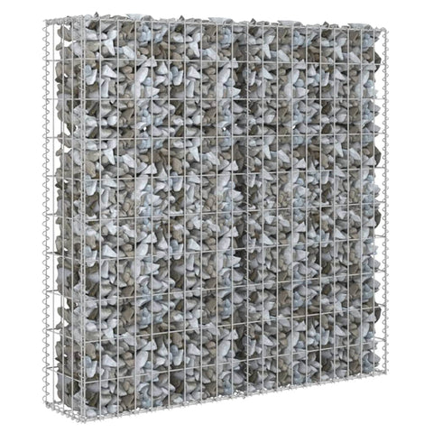 Gabion Wall with Covers Galvanised Steel -Silver