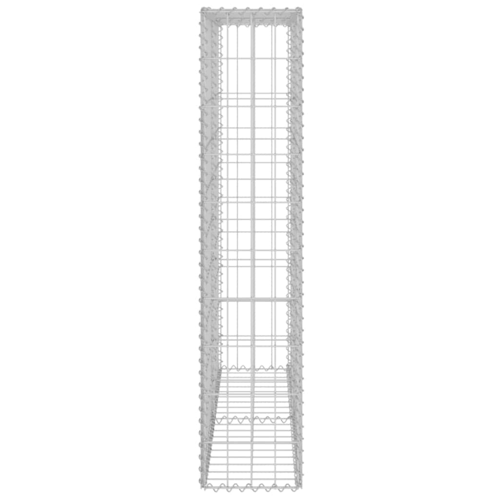 Gabion Wall with Covers Galvanised Steel -Silver