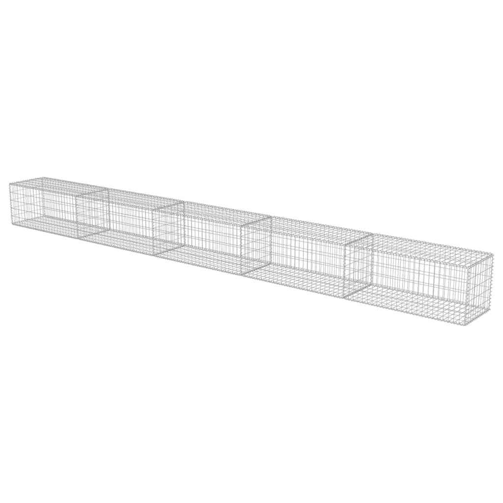 Gabion Wall with Covers Galvanised Steel {Silver}