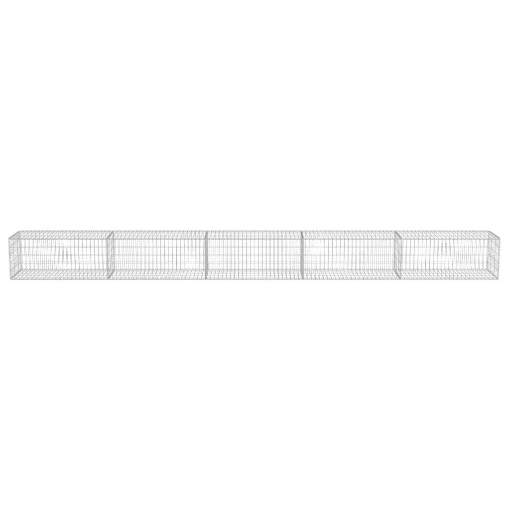 Gabion Wall with Covers Galvanised Steel {Silver}
