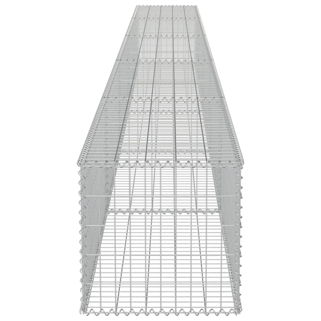 Gabion Wall with Covers Galvanised Steel {Silver}