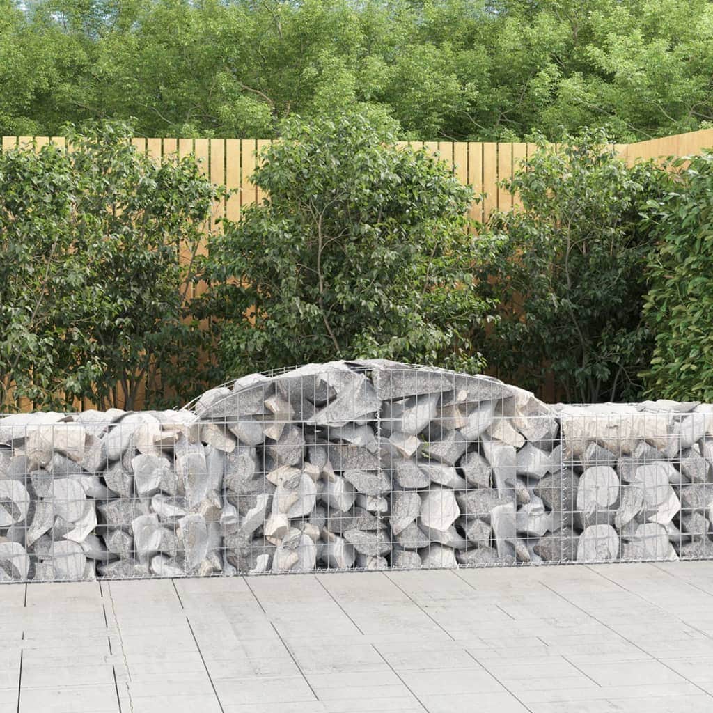 Galvanised Arched Gabion Baskets: A Duo of Elegance